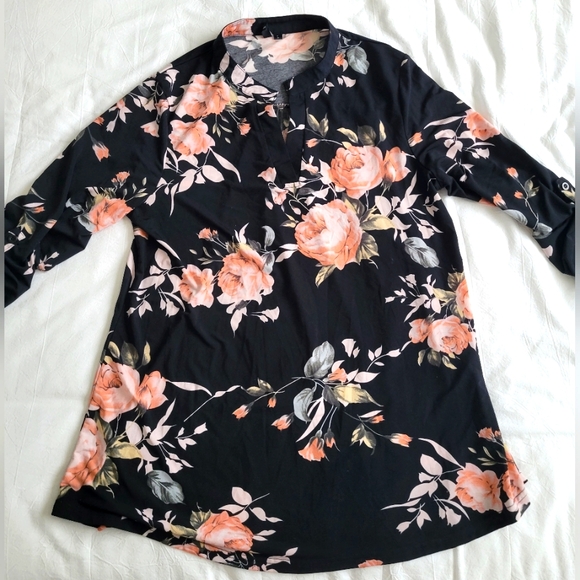 Womens Floral Pullover Top Size Large - Picture 1 of 9